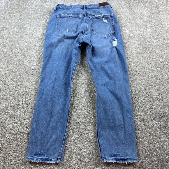 Hollister Womens Mom Jean Curvy High Rise 7 x 25 Distressed Destroyed - Picture 7 of 8